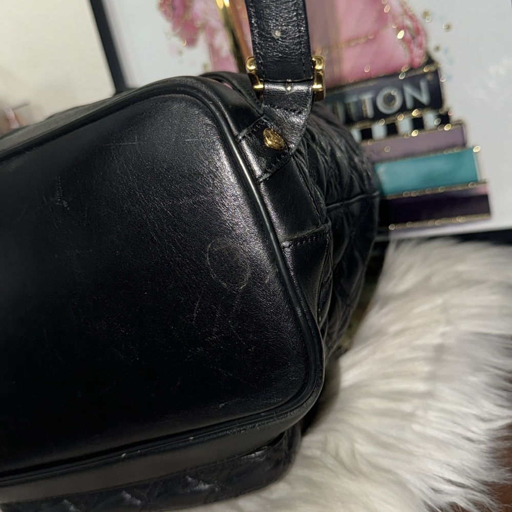 Authentic MCM Quilt Black Leather Backpack - Picture 12 of 14